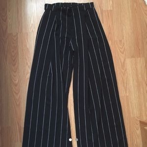 Pinstripe Wide Leg Flowy Pants
